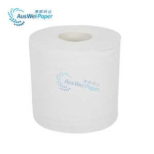 La fábrica recicla el rollo de la toalla de mano del papel higiénico de la materia prima papel seda grabado en relieve del cuarto de baño de 2 capas