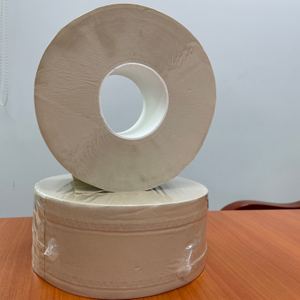 Toalla de mano de papel grabada en relieve tejido de papel higiénico natural de rollo enorme de bambú seleccionado de fábrica 