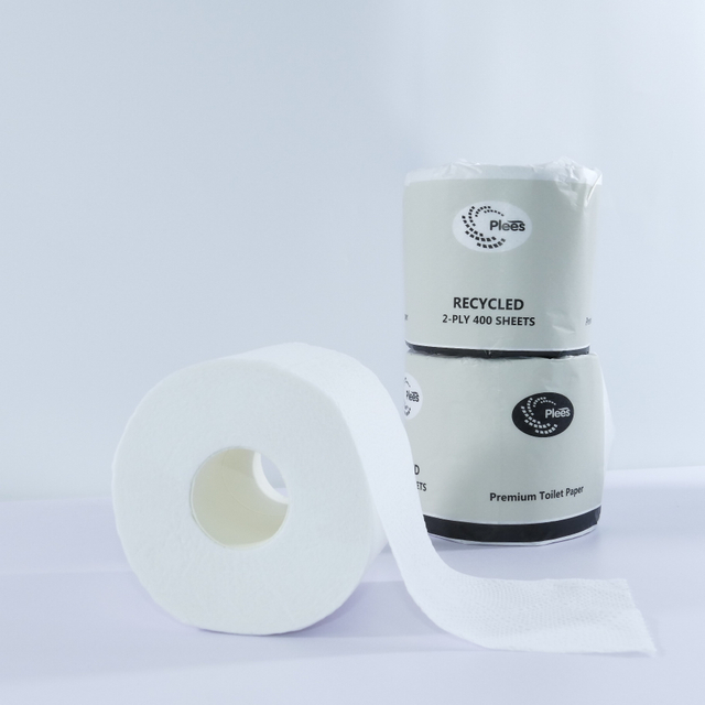 Gran oferta en Australia, rollo de papel de embalaje de papel de marca Plees, papel higiénico reciclado de 2 capas para hotel, papel higiénico personalizado 